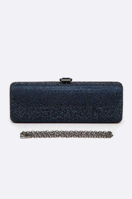 Cartera de mano fina con cristales pavé