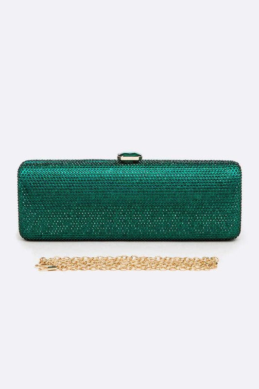 Cartera de mano fina con cristales pavé