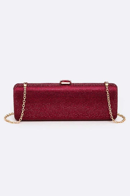 Cartera de mano fina con cristales pavé