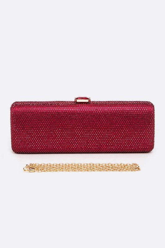 Cartera de mano fina con cristales pavé