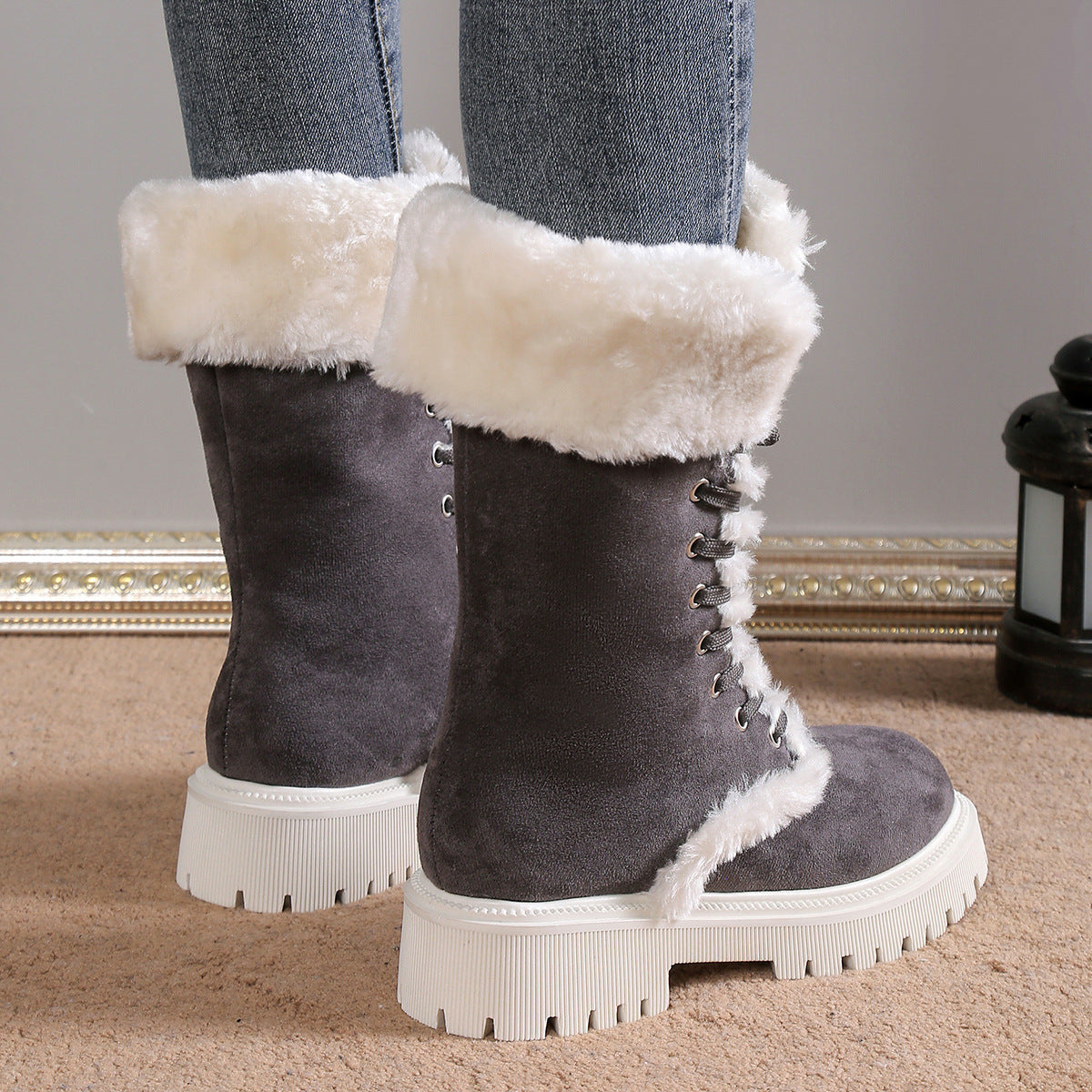 Winter Lace-up Snow Boots - Body By J'ne