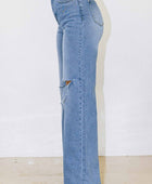 Distressed Wide Fit Jeans