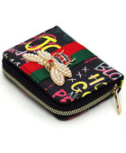 Multi Graffiti Print Queen Bee Stripe Wallet