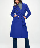 Coalition LA Double-Breasted Longline Coat with Belt