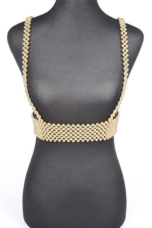 Metallic Beaded Harness Belt - Body By J'ne
