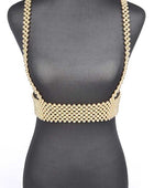 Metallic Beaded Harness Belt