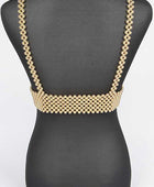 Metallic Beaded Harness Belt