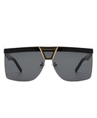 Oversize Half Frame Fashion Square Sunglasses