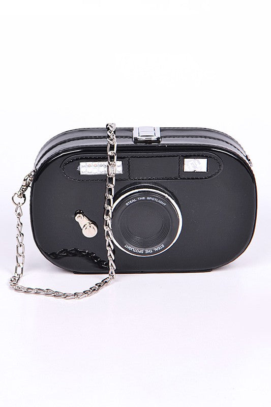 Metallic Oval Camera Iconic Swing Clutch Bag - Body By J'ne