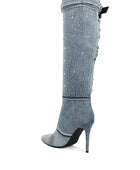 Cornik Multi Color Stones Denim Boots - Body By J'ne