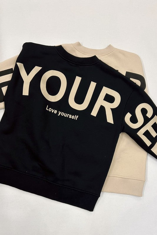 Be Yourself Printed oversized sweatshirt