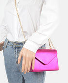 Metallic Top Handle Crossbody Swing Clutch