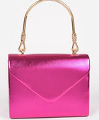 Metallic Top Handle Crossbody Swing Clutch