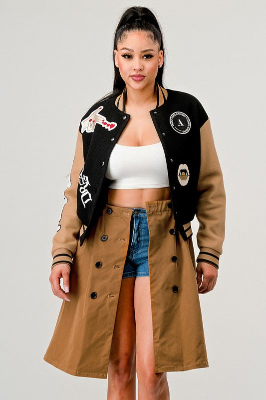 Black Queen letterman Jacket - Body By J'ne