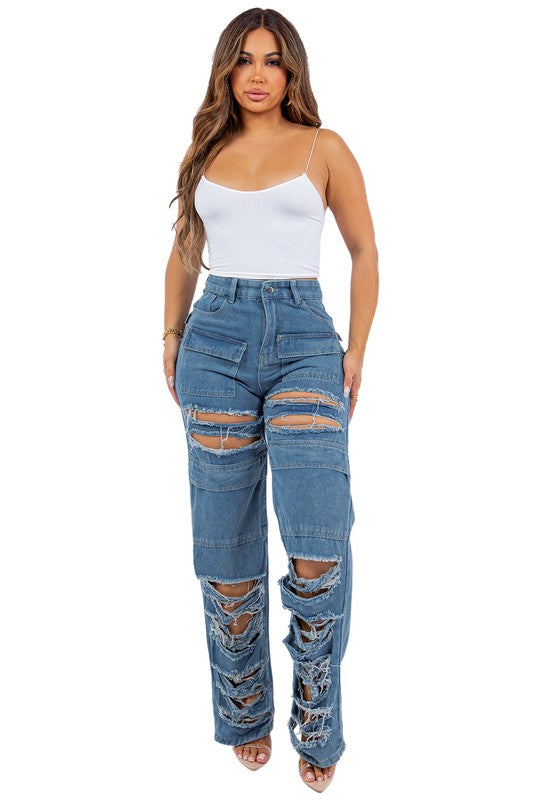 ALL MINE CARGO STYLE JEANS - Body By J'ne