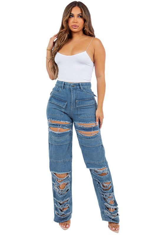 ALL MINE CARGO STYLE JEANS - Body By J'ne