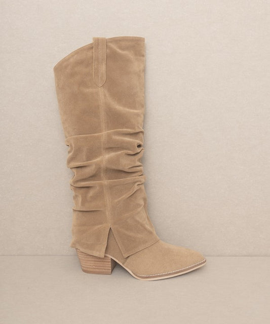 Thea - Botas vaqueras con aberturas y pliegues