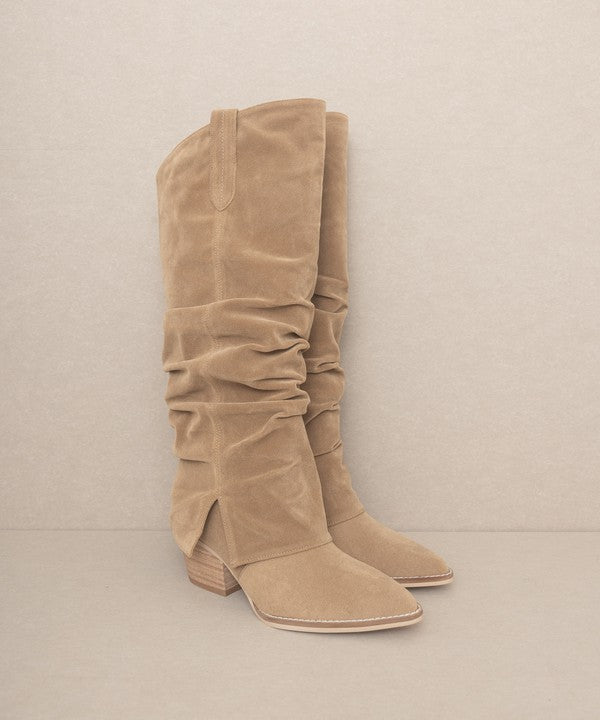 Thea - Botas vaqueras con aberturas y pliegues