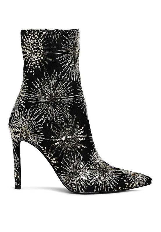 Oleander Sequin Embellished Stiletto Boots - Body By J'ne