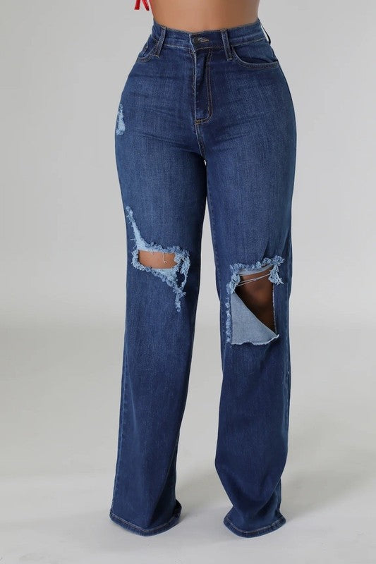 Jade Wide Leg Jean in Dark Denim - Body By J'ne