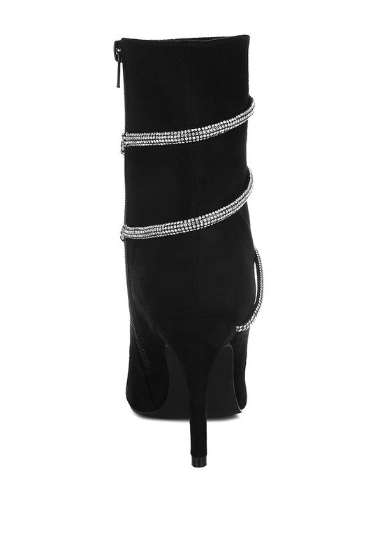 Roda Rhinestone Wrap-Around Stiletto Boots - Body By J'ne