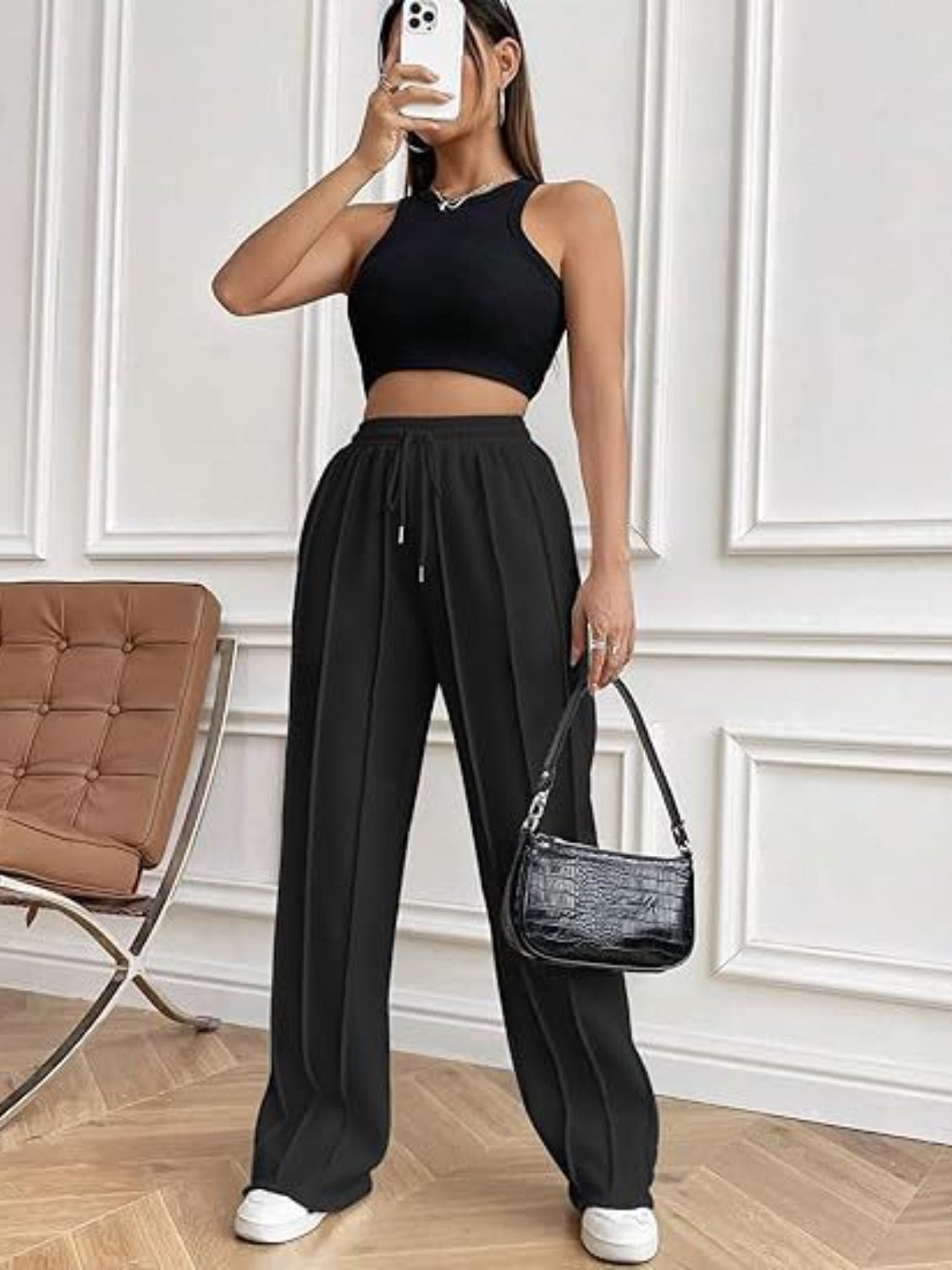 Drawstring Wide Leg Pants with Pockets - Body By J'ne