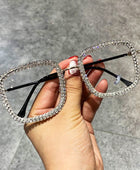 Gafas de moda cuadradas con incrustaciones de diamantes