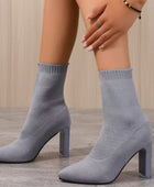 Point Toe Block Heel Boots