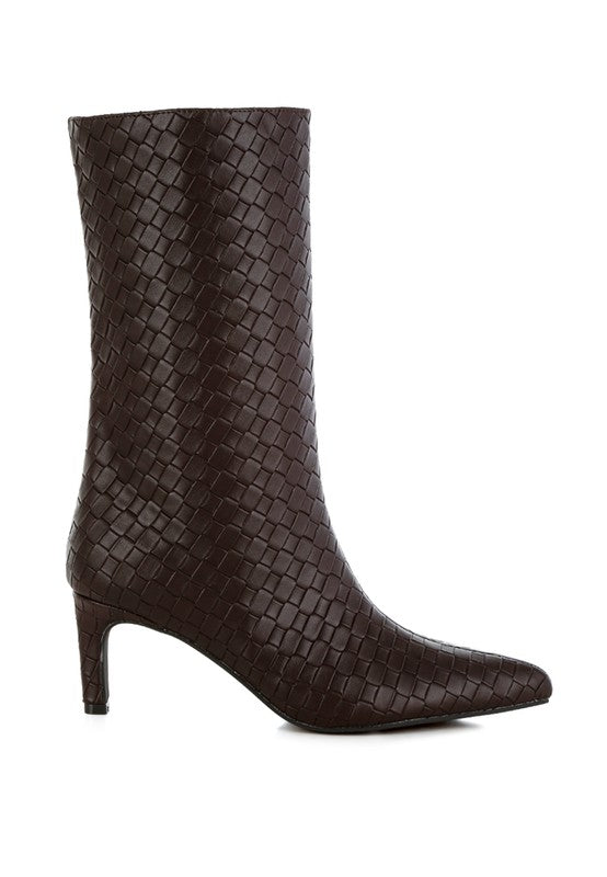 Mentha Woven Faux Leather Boots - Body By J'ne