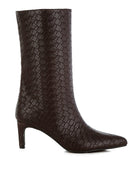 Mentha Woven Faux Leather Boots