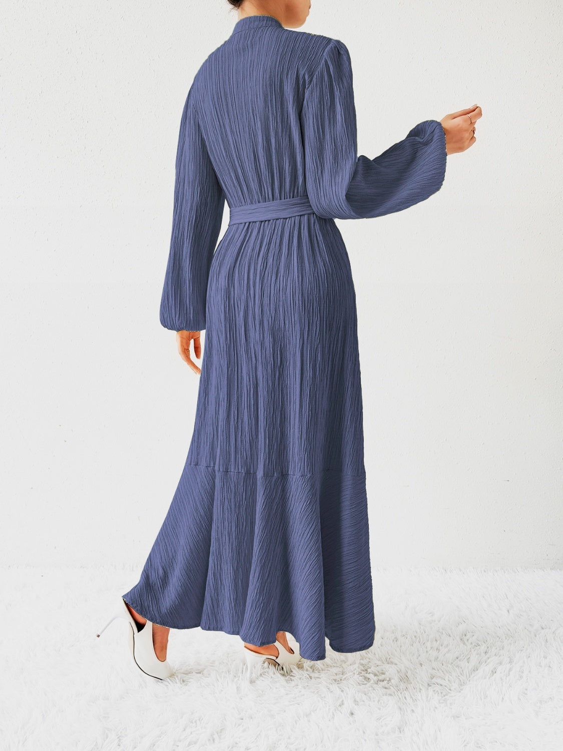 Tie Waist Long Sleeve Dress - Body By J'ne
