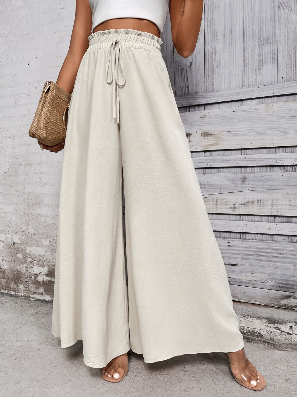 Honey Tied High Waist Wide Leg Pants - Body By J'ne