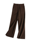 Thick Version Soft Glutinous Wool Drawstring High Waist Straight Wide Leg Pants - Body By J'ne