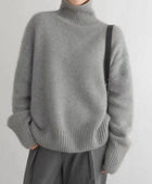 Turtleneck Dropped Shoulder Long Sleeve Sweater