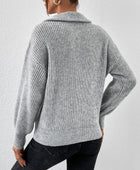 Honey Half Zip Dropped Shoulder Sweater