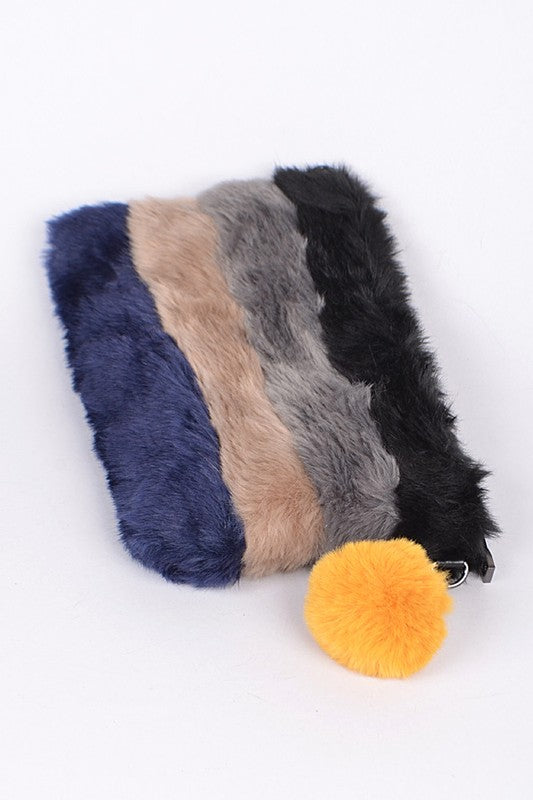 Faux Fur Convertible Wristlet Crossbody Swing Bag - Body By J'ne