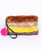 Faux Fur Convertible Wristlet Crossbody Swing Bag