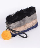 Faux Fur Convertible Wristlet Crossbody Swing Bag