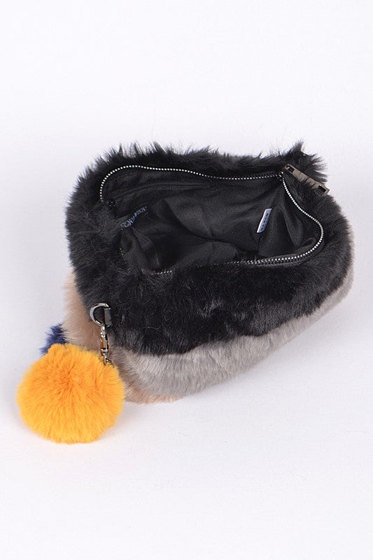 Faux Fur Convertible Wristlet Crossbody Swing Bag - Body By J'ne