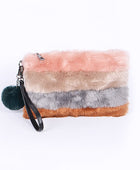 Faux Fur Convertible Wristlet Crossbody Swing Bag