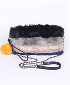 Faux Fur Convertible Wristlet Crossbody Swing Bag