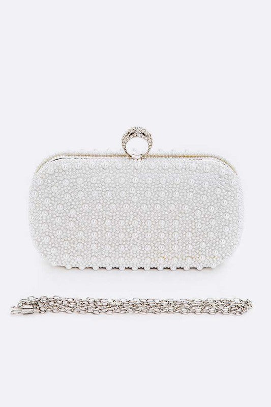 Pearl Statement Convertible Box Clutch