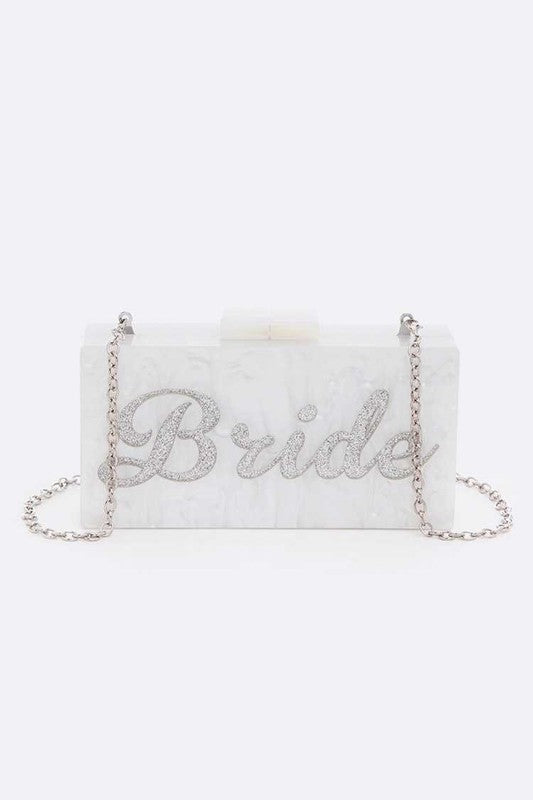 Glitter BRIDE Acrylic Box Clutch - Body By J'ne