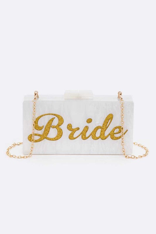 Glitter BRIDE Acrylic Box Clutch - Body By J'ne
