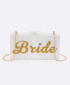 Glitter BRIDE Acrylic Box Clutch