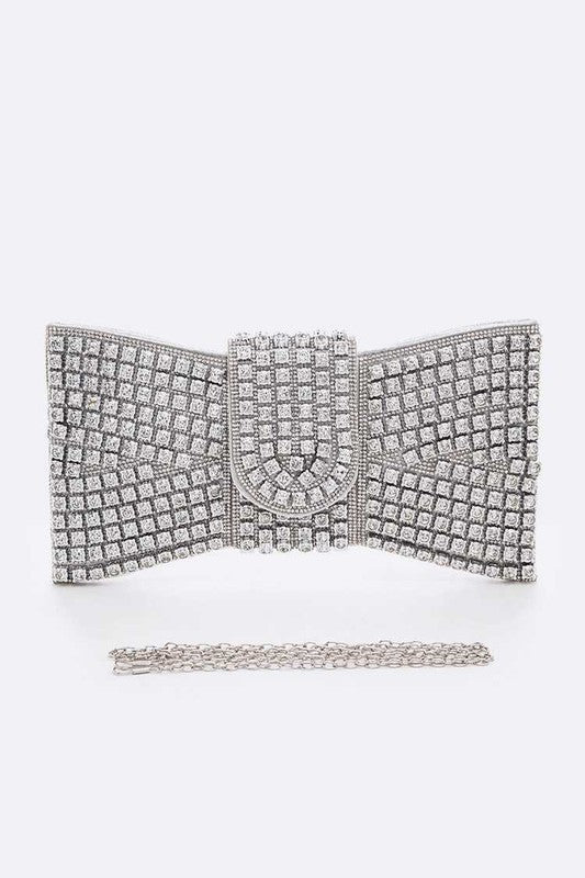 Rhinestone Bowtie Iconic Clutch Bag - Body By J'ne