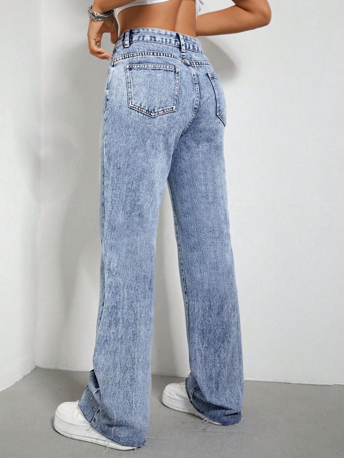 Contrast Bootcut Jeans with Pockets - Body By J'ne