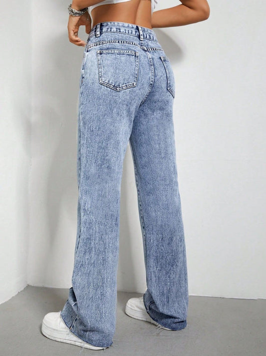 Contrast Bootcut Jeans with Pockets - Body By J'ne