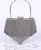 Fringe Rhinestone Box Clutch Bag