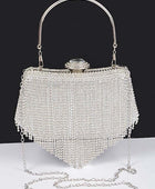 Fringe Rhinestone Box Clutch Bag